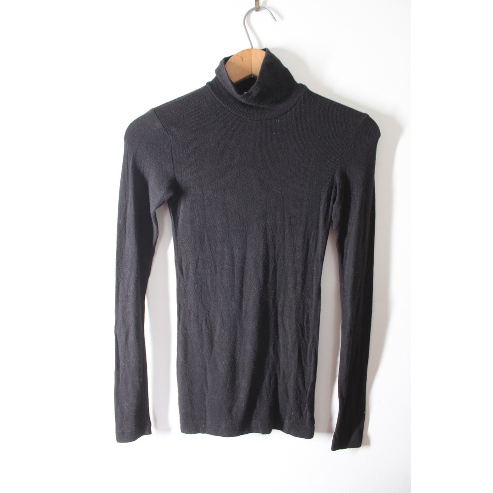 Wilfred Aritzia XXS Black Ribbed Turtleneck Long Sleeve Top
